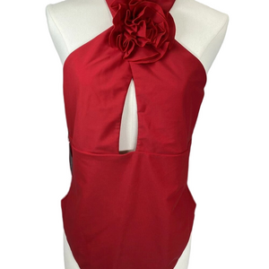 NEW LPA Women’s Marjorie One‑Piece Halter Swimsuit Red Size XL